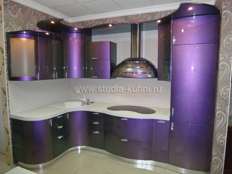 Кухня сиреневого, фиолетового цвета - МДФ эмаль, любые размеры